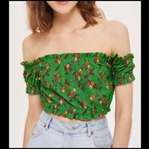 Topshop off the shoulder crop top